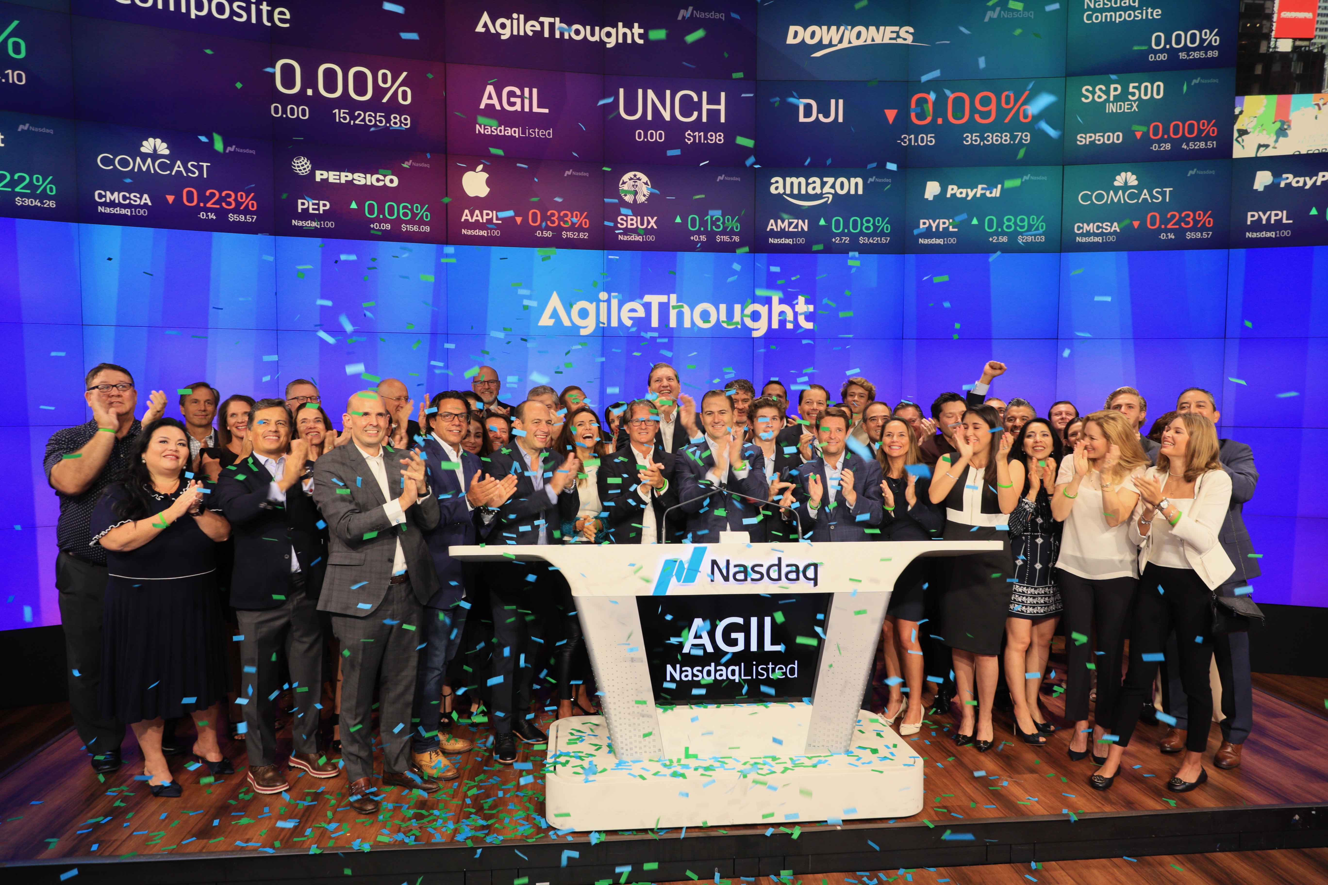 AgileThought (AGIL) Nasdaq listing day, 2021